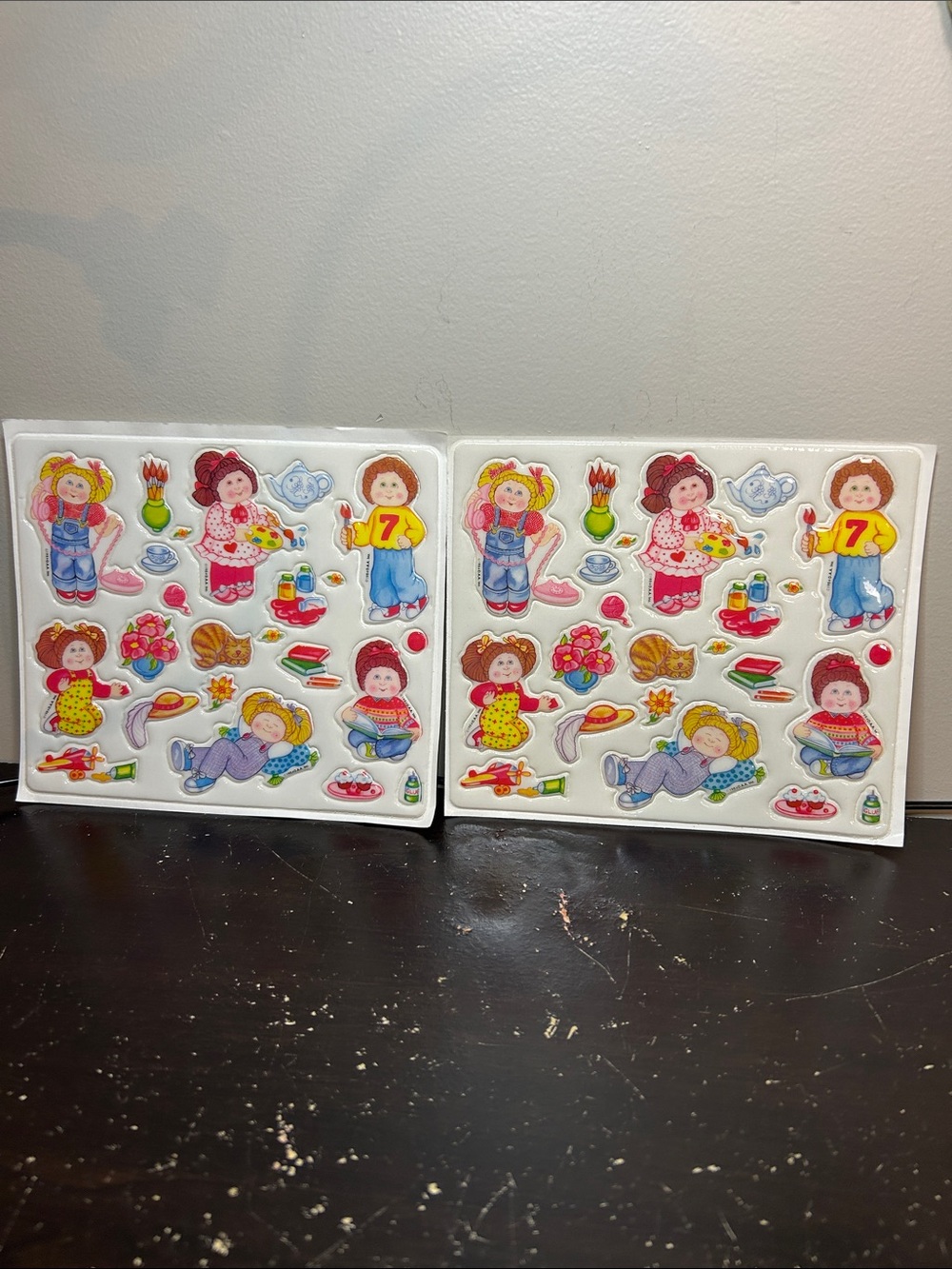 Cabbage Patch Kids Puffy Stickers 1984 Lot of 2 Collectible Dolls Theme New Vtg‎